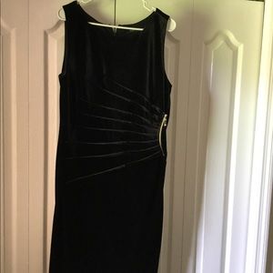 Black velvet evening dress